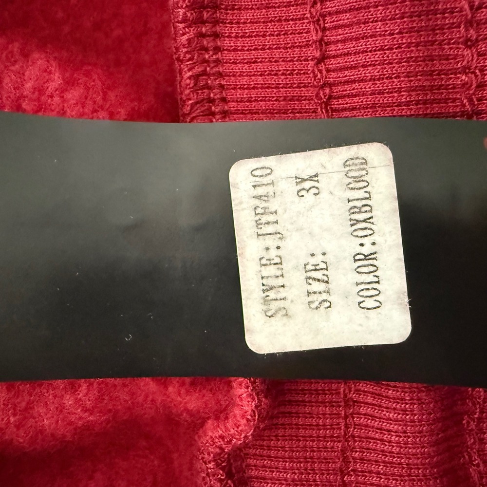 Linea Uomo Mens 3X Cargo Sweatpants Oxblood Burgundy Fleece Joggers JTF410 NWT - Picture 5 of 7